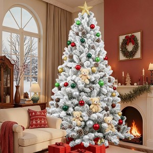 6/7FT Christmas Tree，Easy Setup & Foldable Metal Stand for Home/Office - 1 of 4