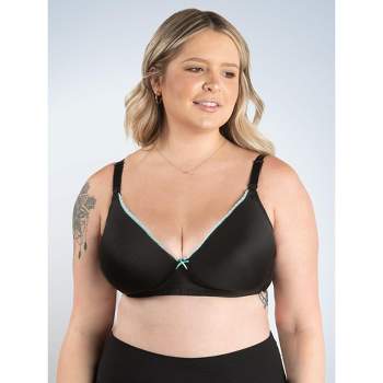 Leading Lady The Indy - Cotton Front-closure Lace Racerback Bra In Black,  Size: 36ab : Target