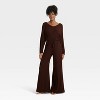 Women's Cozy Ribbed Wide Leg Pants - Auden™ - 3 of 4