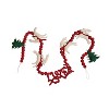 Storied Home Wool Felt Ball Garland with Reindeer, Trees "Merry Xmas" in Red and White and Green Color - 3 of 4