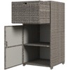 Outsunny Towel Rack & Pool Toy Cabinet / Hot Tub Accessory Storage, Waterproof PE Rattan Cabinet & Drawer for Indoor, Outdoor Swimming Pool - 4 of 4