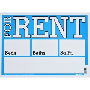 Hillman English Blue For Rent Sign 10 in. H X 14 in. W - Case of 6 - 1 of 1