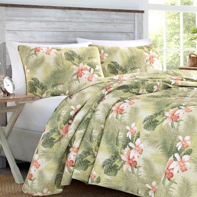 Tropical Orchid Palm Quilt & Sham Set Green - Tommy Bahama