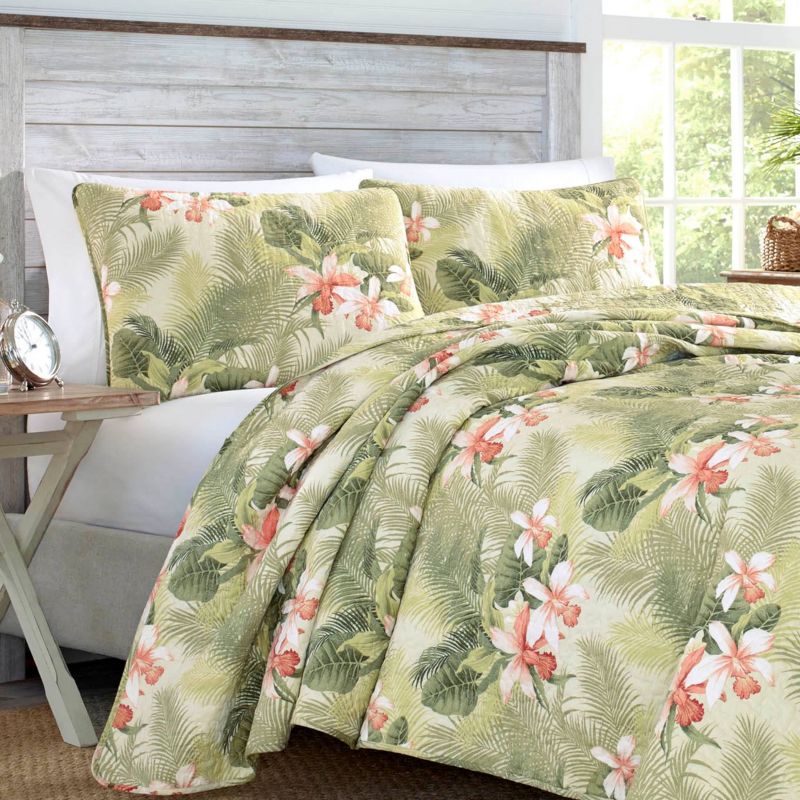 Tropical Orchid Palm Quilt & Sham Set Green - Tommy Bahama, 4 of 9