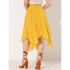 Allegra K Women's Elastic Waist Chiffon Handkerchief Hem Midi Skirt - 4 of 4