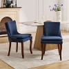 CAVINAS Modern Dining Chairs Set of 2, Chenille Upholstered Side Chairs with Nailhead Trim, Double Cushion Back and Curved Solid Wood Legs - 2 of 4