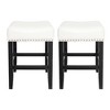 Ridstar Set of 2 Backless Leather Bar Stool-Ivory White - 2 of 4