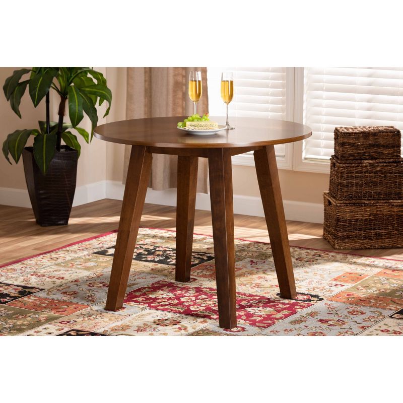 35" Ela Wide Round Wood Dining Table - Baxton Studio, 6 of 8