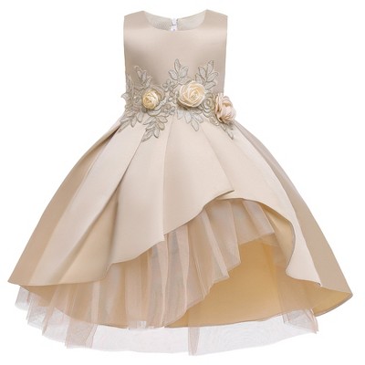 MyKids-USA Baby Girl Flower Pattern Show Dress Birthday Party Formal Dress