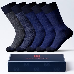 American Soft Linen Mens Dress Socks, Luxury Bamboo Socks for Men,  5/10 Pack, Gift Box - 1 of 4