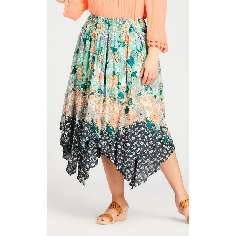 Women's Plus Size Nora Hanky Hem Skirt - mint | AVENUE, 2 of 5