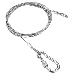 Unique Bargains Stainless Steel Luggage Lighting Travel Snap Hook Locking Cables Silver - 1 of 4