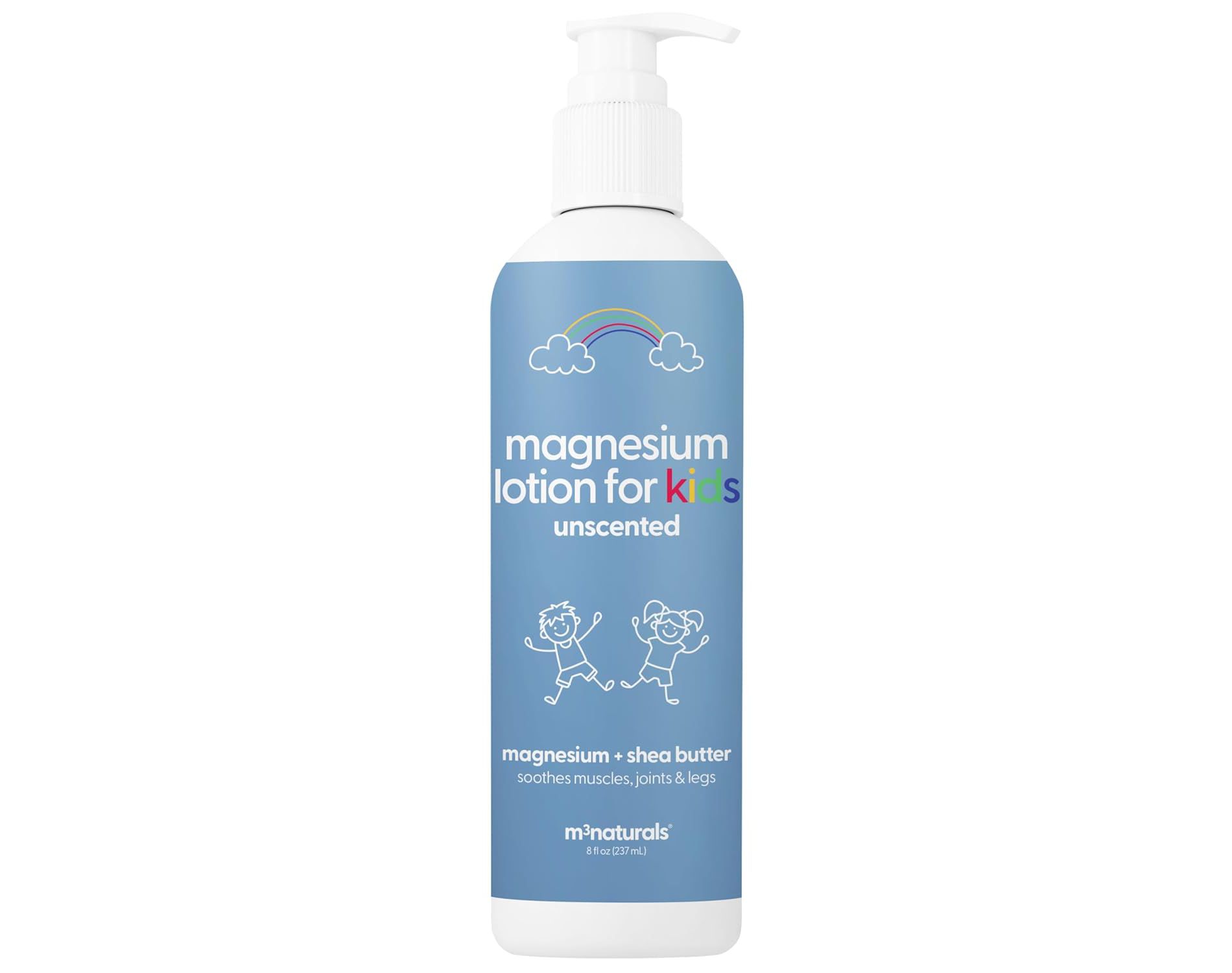 Unscented Magnesium Lotion for Kids with Sensitive Skin, Moisturizes & Hydrates Skin, Supports Relaxation & Restful Night, M3, 8 fl oz