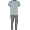 Ten West Apparel Men's Henley Short Sleeve and Plaid Pajama Pant Set - 4 of 4