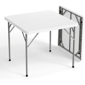 VINGLI White Card Square Table, 34 inch Foldable Legs Full Table Top, Easy to Set up and Store, Folding Portable for Indoor, Outdoor - 1 of 4