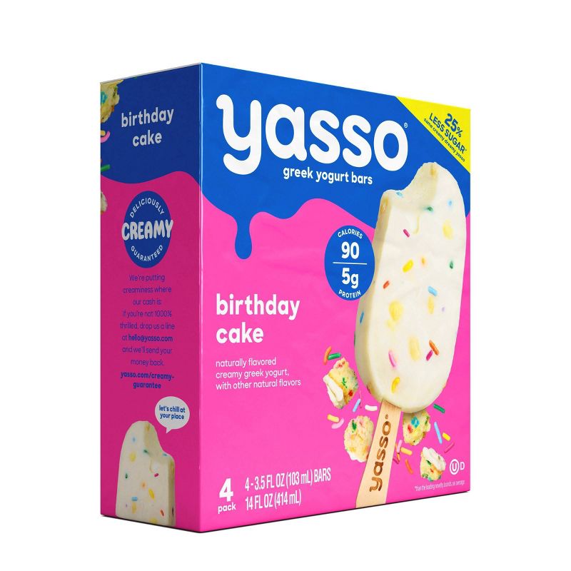 Yasso Frozen Greek Yogurt Birthday Cake Bars - 14 fl oz/4ct, 3 of 7