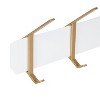 30"x6"x7.25" Rossmore Wood and Metal Hooks White - Kate & Laurel All Things Decor: Modern Wall-Mounted Storage - 3 of 4