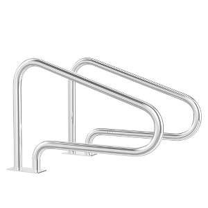 Costway Set of 2 Swimming Pool Hand Rail Stainless Steel w/ Quick Mount Base - 1 of 4