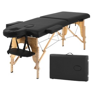 FDW Massage Table 2 Fold Portable Massage Table Spa Bed Massage Bed Height Adjustable Salon Tattoo Bed Lightweight Spa Table with Carry Case - 1 of 4