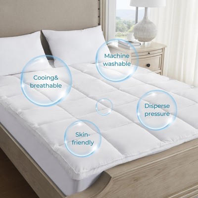 Heavenly Soft Overfilled Plush Hypoallergenic Down Alternative Waterproof Mattress  Pad (twin) White : Target