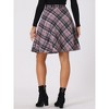 INSPIRE CHIC Women's Christmas Plaids Vintage Tartan Elastic Waist Knee Length A-Line Skirt - 4 of 4