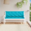 vidaXL Indoor/Outdoor Bench Cushions 2 pcs, Water-Repellent, Turquoise 59.1"x19.7"x2.8" - 3 of 4