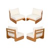 Christopher Knight Home Ansonia Mid-Century Modern Outdoor Acacia Wood Club Chair with Water-Resistant Cushion - 2 of 4
