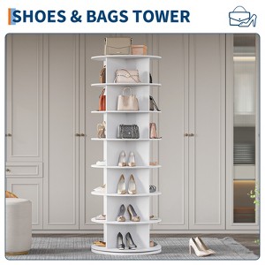 360° Revolving Free Standing Spinning 7 Tier Rotating Shoe Rack Tower - 1 of 4