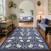 Acekool Floral Washable Rugs - Vintage Botanical Print Area Rug - 3 of 4