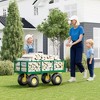 Heavy-Duty 2-in-1 Garden Wagon Utility Steel Cart with All-Terrain Tires and Removable Mesh Side Panels - 2 of 4