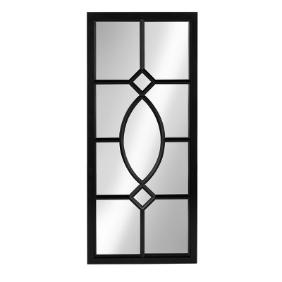 13" x 30" Cassat Framed Wall Accent Mirror Black - Kate and Laurel