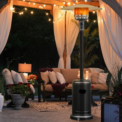 Black Stainless Steel Propane Patio Heater with Wheels
