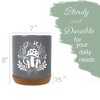 Elanze Designs 8 inch Floral Mushroom Leaf Large Ceramic Kitchen Utensil Holder Gray and White Crock with Cork Base - 2 of 4