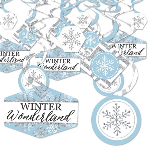  42Ct Winter Wonderland Decorations, Hanging Snowflake  Decorations for Christmas Party, Birthday, Indoor Holiday Ceiling Décor,  Hanging Swirls for Xmas : Home & Kitchen