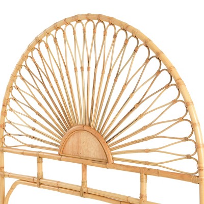 Natural King-Size Sunrise Design Rattan Headboard