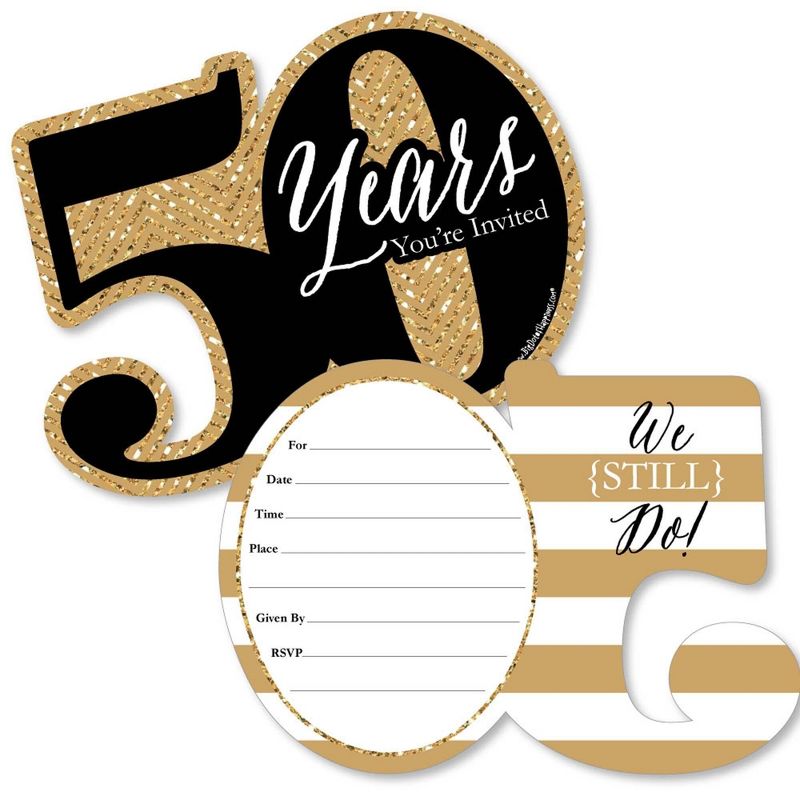 Big Dot of Happiness We Still Do - 50th Wedding Anniversary - Shaped Fill-in Invites - Anniversary Party Invitation Cards with Envelopes - Set of 12, 1 of 7