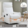 Heat Massage Manual Recliner Chair with 360° Swivel Rocker, Faux Leather/Chenille Accent Chair for Living Room/Bedroom - ModernLuxe - 4 of 4