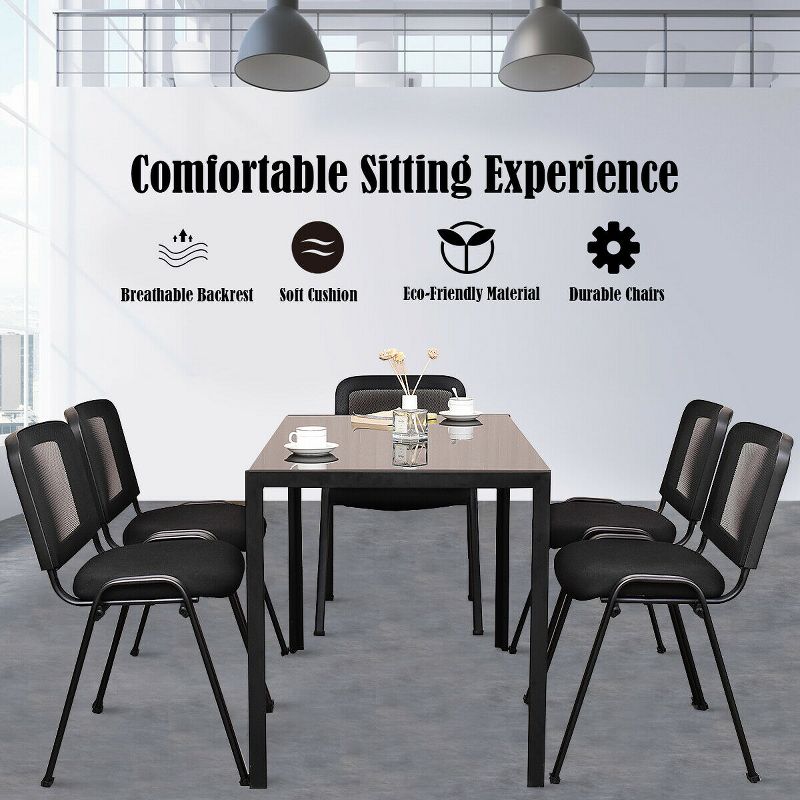 Costway Set of 5 Conference Chair Mesh Back Office Waiting Room Guest Reception Black, 5 of 11