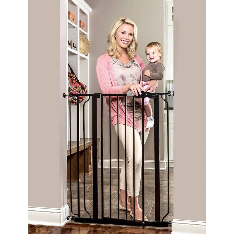 Regalo Extra Tall Easy Step Metal Walk Through Baby Gate - Black, 3 of 5