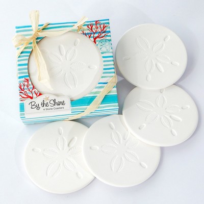Mandala Coasters For Drinks With Holder 6 Pack,Marble Ocean Coasters For Table,Ceramic Absorb Stone Coasters With Cork Base(Agate Blue) – Mandala