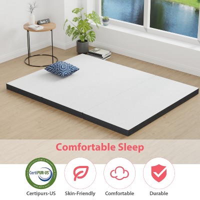 Queen Size White and Black Foldable Memory Foam Mattress