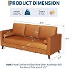 Clearance, Leather Couch, Mid Century Modern 3-Seater Sofa, Faux Leather, Deep Seat, Easy-Clean, for Apartment/Home/Office - 3 of 4