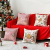 Have a Sweet Christmas Gingerbread Man Candy Cane Throw Pillow Covers, 18 x 18 Inch Joyful Blessed Pink - 4 of 4