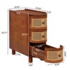 GDFStudio Elydris 10.63" Farmhouse Rattan 3-Drawer Nightstand - 3 of 4
