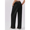 Clearlove Wide Leg Sweat Pants for Womens High Waisted Baggy Sweatpants Casual Drawstring Workout Pants with Pockets,Black,2XL - 4 of 4