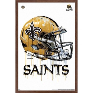 Trends International NFL New Orleans Saints - Drip Helmet 20 Framed Wall Poster Prints - 1 of 4