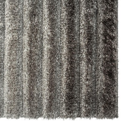 Gray Geometric 5' x 7' Shag Area Rug