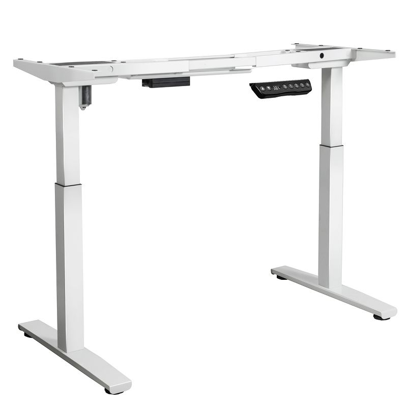 Costway Electric Stand Up Desk Frame Single Motor Height Adjustable w/ Controller White\Black, 1 of 11
