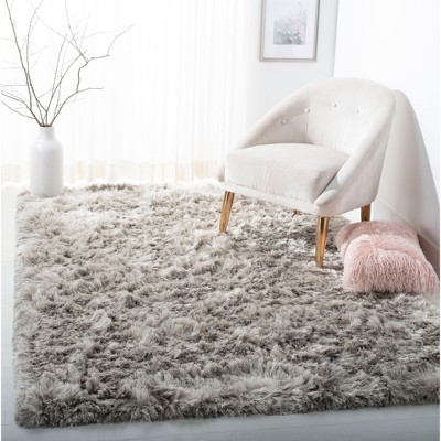 Gray Hand-Tufted Shag Synthetic 4' x 6' Area Rug