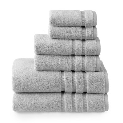6pc Charcoal Towel Set Silver - Welhome